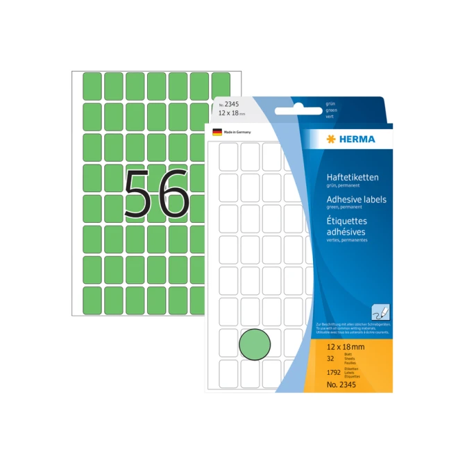 Etiket HERMA 2345 12x18mm groen 1792stuks