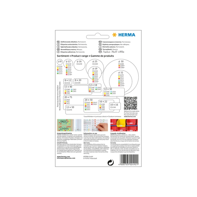 Etiket HERMA 2492 52x82mm rood 128 stuks