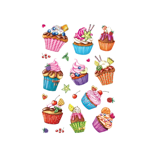 Etiket HERMA 3387 cupcakjes glitter