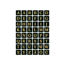 Etiket HERMA 4130 13x13Mm letters A-Z zwart op goud