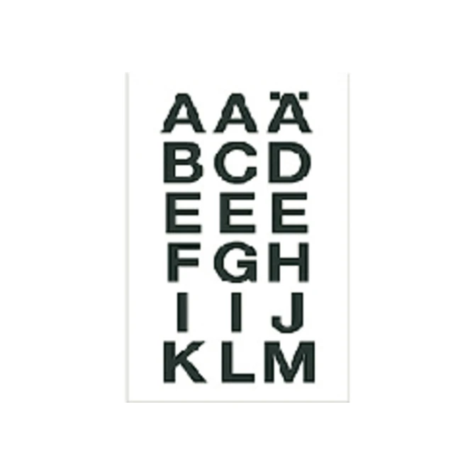 Etiket HERMA 4135 20x20mm letters A-Z zwart op transparant
