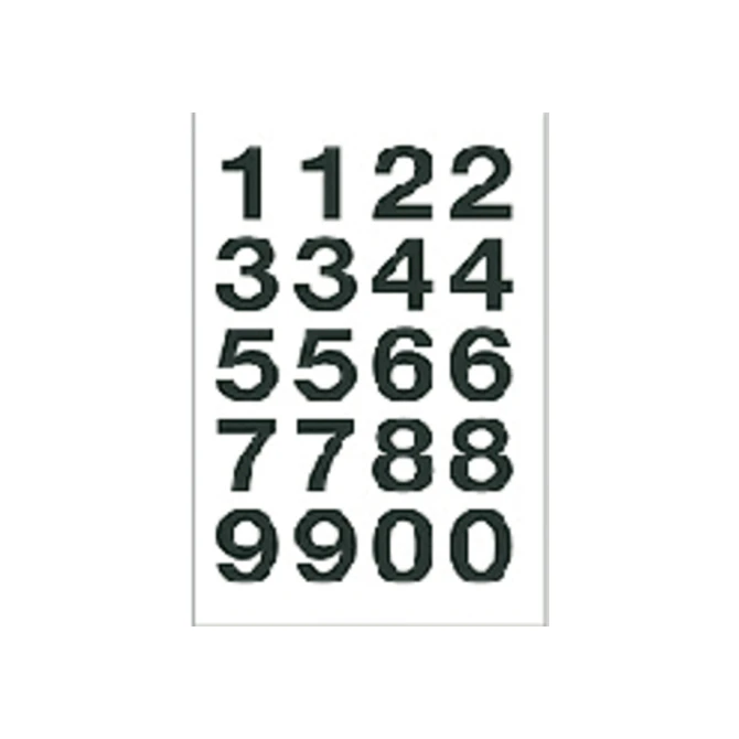 Etiket HERMA 4136 20x18mm getallen 0-9 zwart op transparant