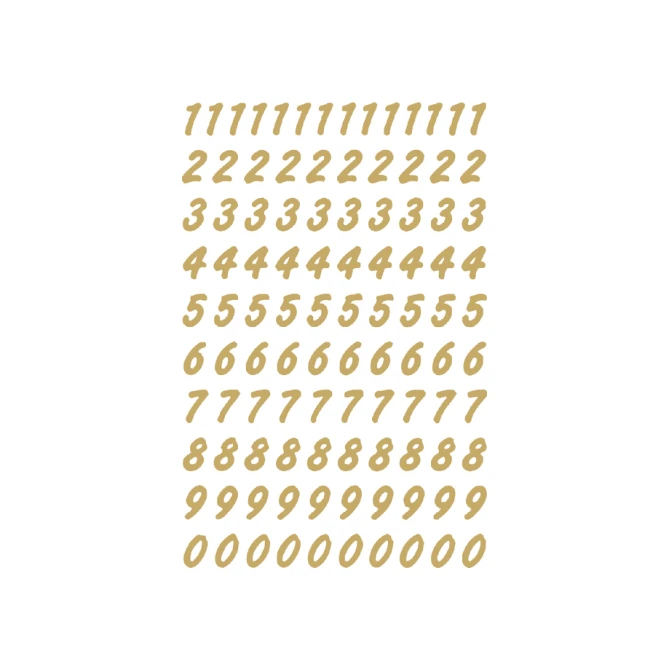 Etiket HERMA 4151 8mm getallen 0-9 goud op transparant 200st
