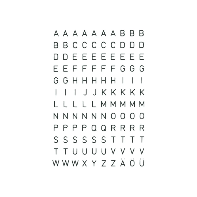 Etiket HERMA 4154 5mm letter A-Z zwart op transparant