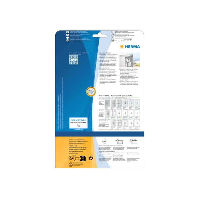 Etiket HERMA 4216 105x148mm weerbestendig zilver 100stuks