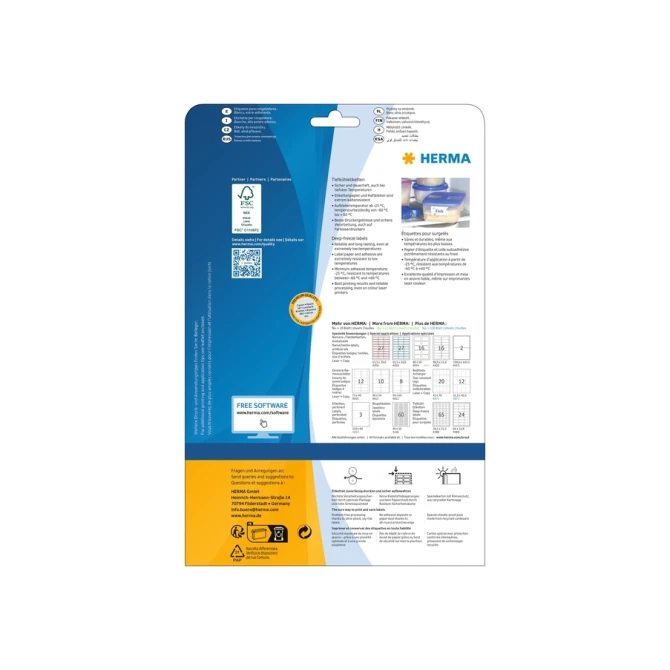 Etiket HERMA 4389 66x33.8mm diepvries wit 600stuks