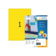 Etiket HERMA 4401 210x297mm A4 geel 100stuks