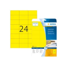 Etiket HERMA 4466 70x37mm verwijderbaar geel 480stuks