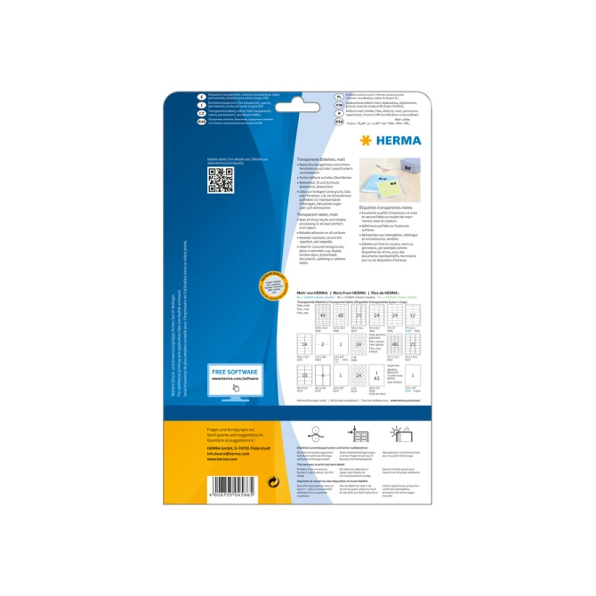 Etiket HERMA 4586 97x42.3mm weerbestendig transparant mat 120stuks