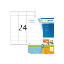 Etiket HERMA 4614 66x33.8mm premium wit 4800stuks