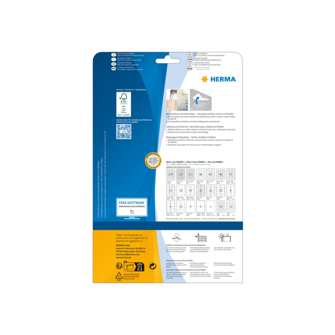 Etiket HERMA 5066 40mm verwijderbaar wit 600 etiketten