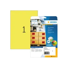 Etiket HERMA 5148 210x297mm A4 fluor geel 20stuks