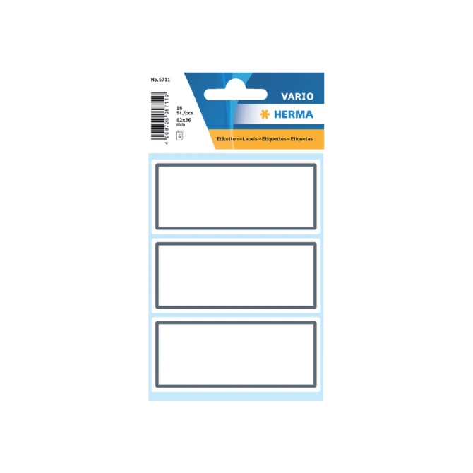 Etiket HERMA 5711 36x80mm schrift grijs kader 18stuks