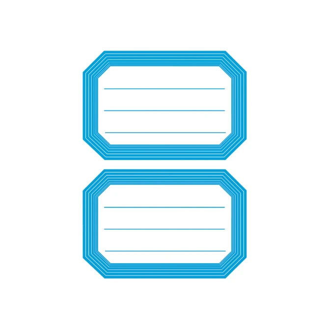 Etiket HERMA 5714 82x55mm schrift blauwe rand 12stuks
