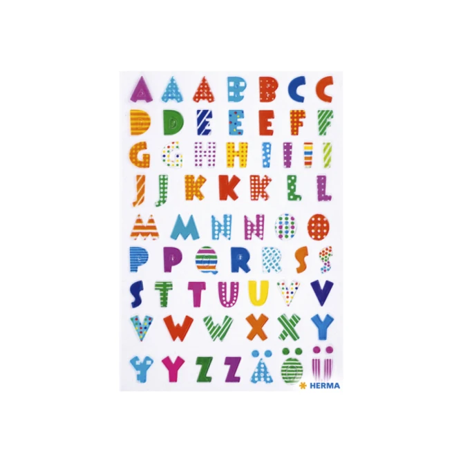 Etiket HERMA 6291 kleurrijke letters stone
