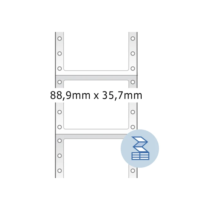 Etiket HERMA 8161 88.9x35.7mm 1-baans wit 2000stuks