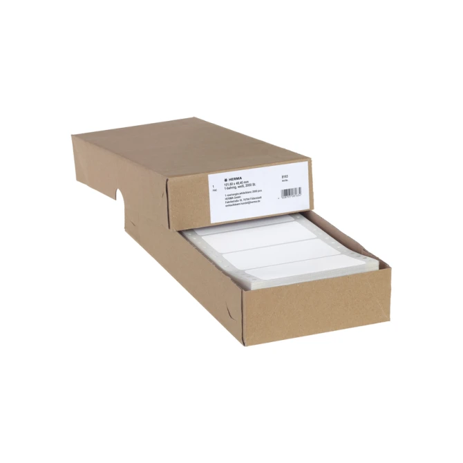 Etiket HERMA 8163 101.6x48.4mm 1-baans wit 2000stuks