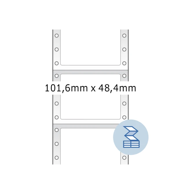 Etiket HERMA 8163 101.6x48.4mm 1-baans wit 2000stuks