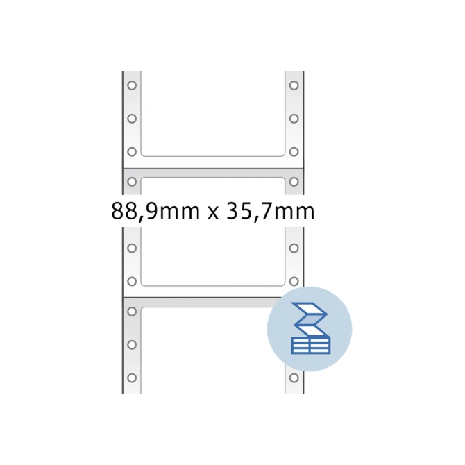 Etiket HERMA 8211 88.9x35.7mm 1-baans wit 4000stuks