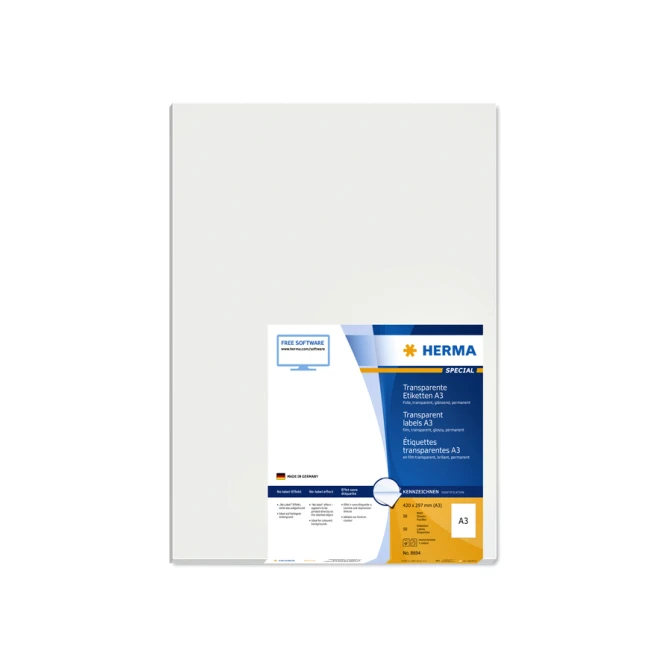Etiket HERMA 8694 A3 297x420mm transparant 50 stuks