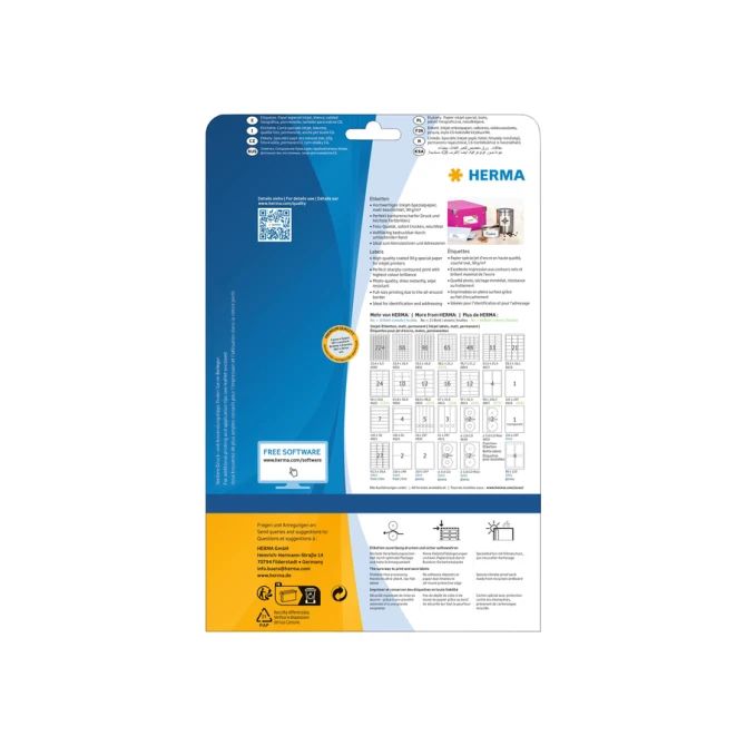 Etiket HERMA 8832 30.5x16.9mm mat wit 2400stuks