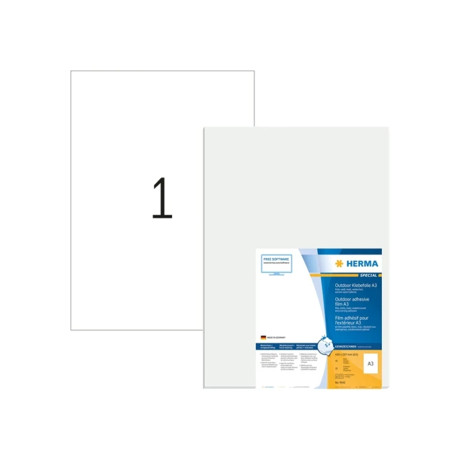 Etiket HERMA 9542 A3 297x420mm weerbestendig rekbaar wit 10 etiketten