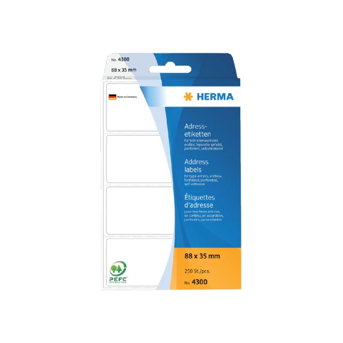 Etiket HERMA adres 4300 88x35mm 250stuks zig-zag