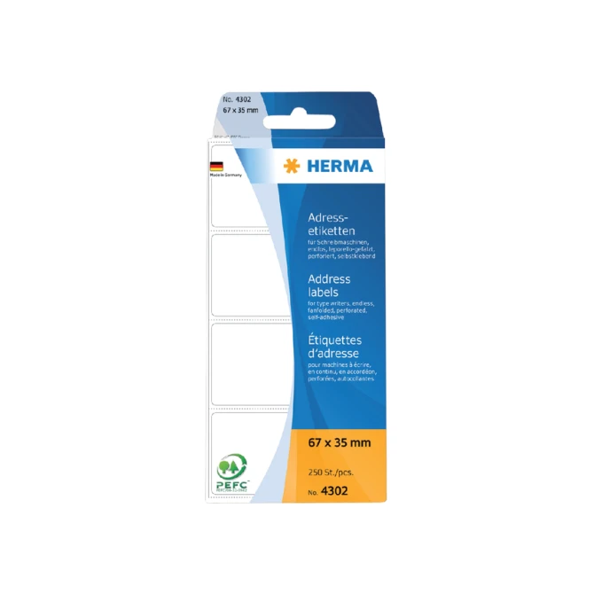 Etiket HERMA adres 4302 67x35mm 250stuks zig-zag