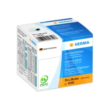 Etiket HERMA adres 4340 70x38mm op rol wit 250stuks