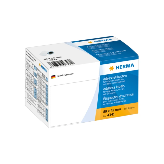 Etiket HERMA adres 4341 89X42mm op rol 250stuks