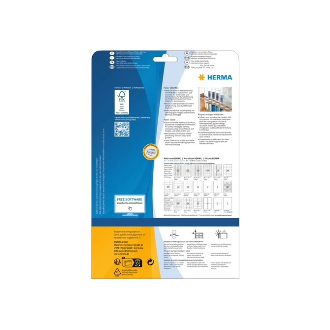 Etiket HERMA Power 10909 105x148mm wit 100stuks