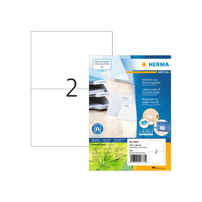 Etiket HERMA recycling 10737 210x148mm 160stuks wit
