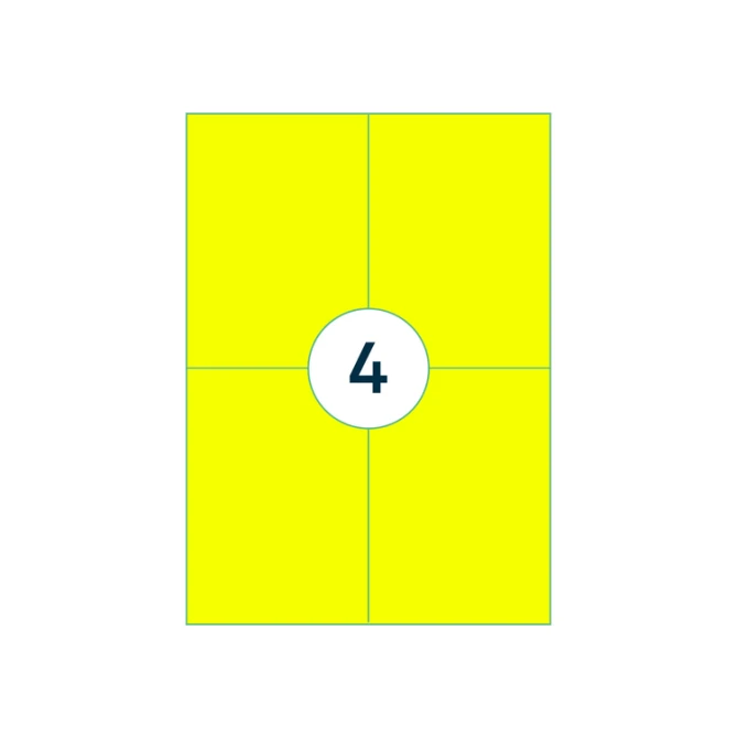 Etiket Rillprint 105x148mm fluorgeel 400 etiketten