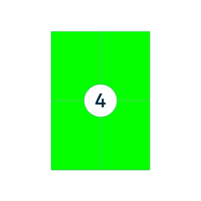 Etiket Rillprint 105x148mm fluorgroen 400 etiketten