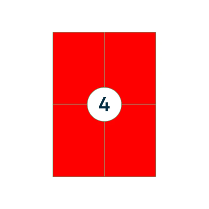 Etiket Rillprint 105x148mm fluorrood 400 etiketten
