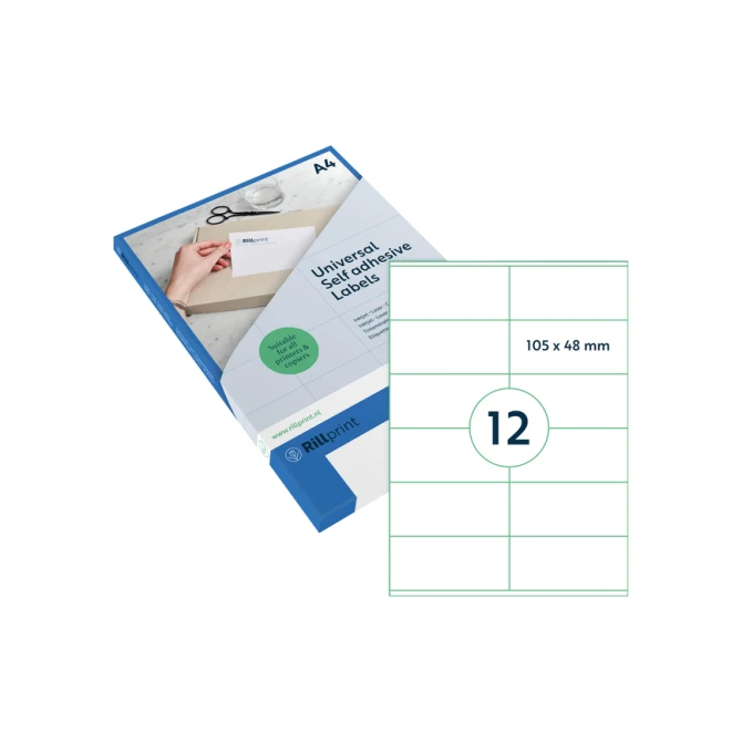 Etiket Rillprint 105x48mm mat transparant 300 etiketten