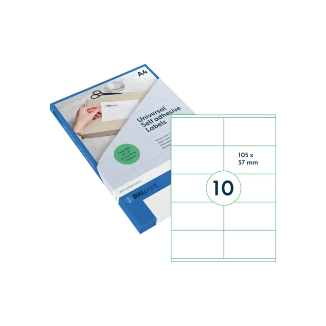 Etiket Rillprint 105x57mm mat transparant 250 etiketten