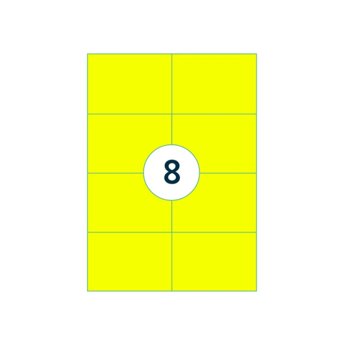 Etiket Rillprint 105x74mm fluorgeel 800 etiketten
