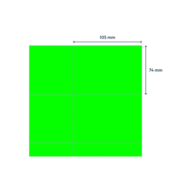 Etiket Rillprint 105x74mm fluorgroen 800 etiketten
