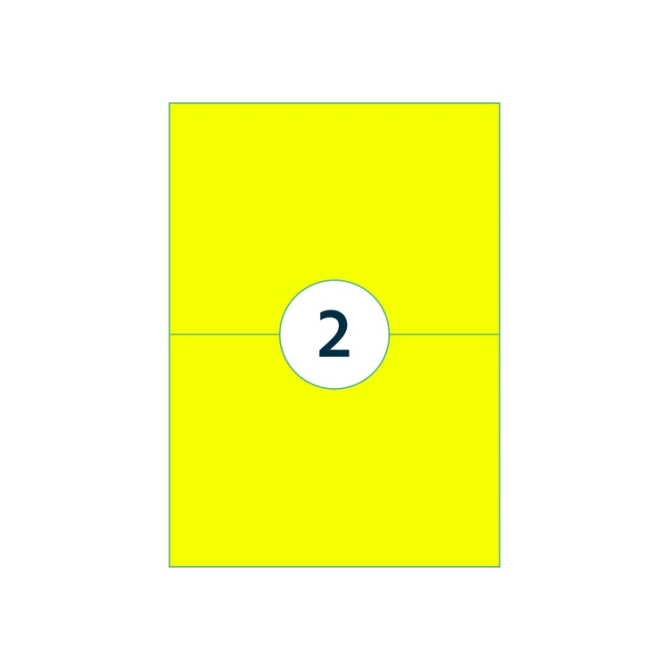Etiket Rillprint 210x148mm fluorgeel 200 etiketten