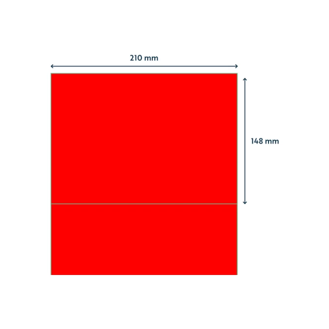 Etiket Rillprint 210x148mm fluorrood 200 etiketten