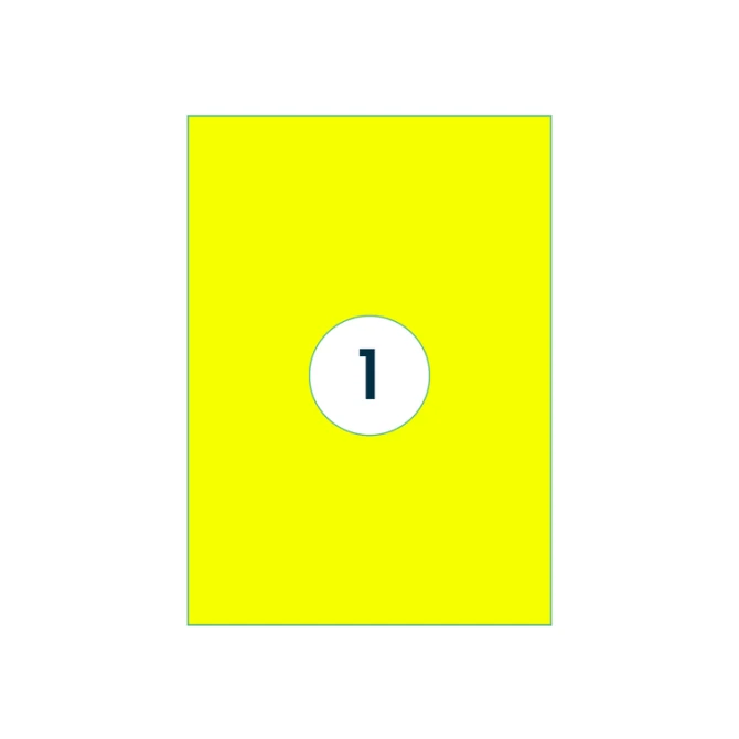 Etiket Rillprint 210x297mm fluorgeel 100 etiketten