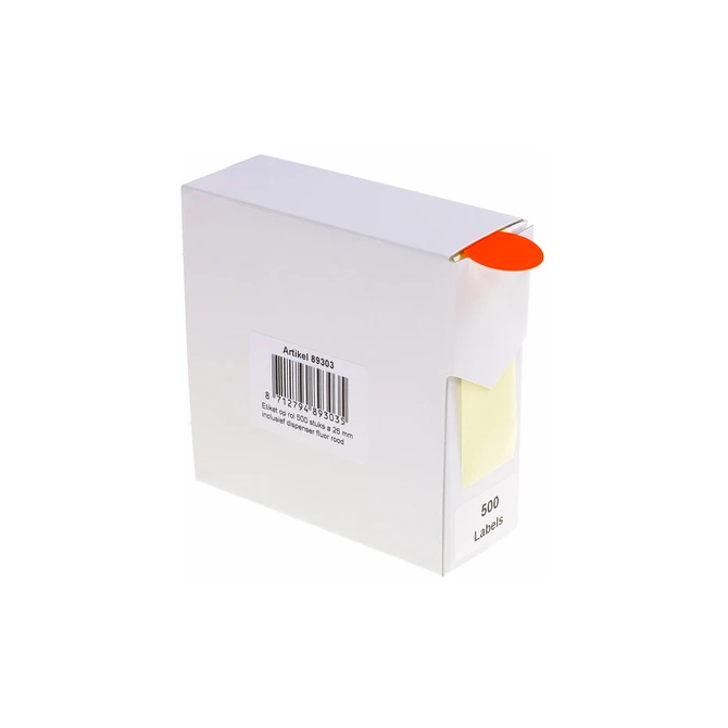 Etiket Rillprint 25mm 500st op rol fluor rood