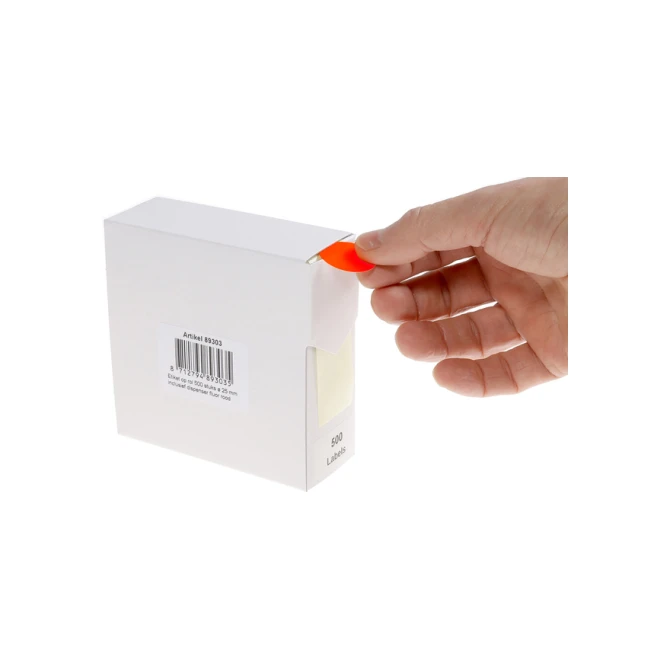 Etiket Rillprint 25mm 500st op rol fluor rood