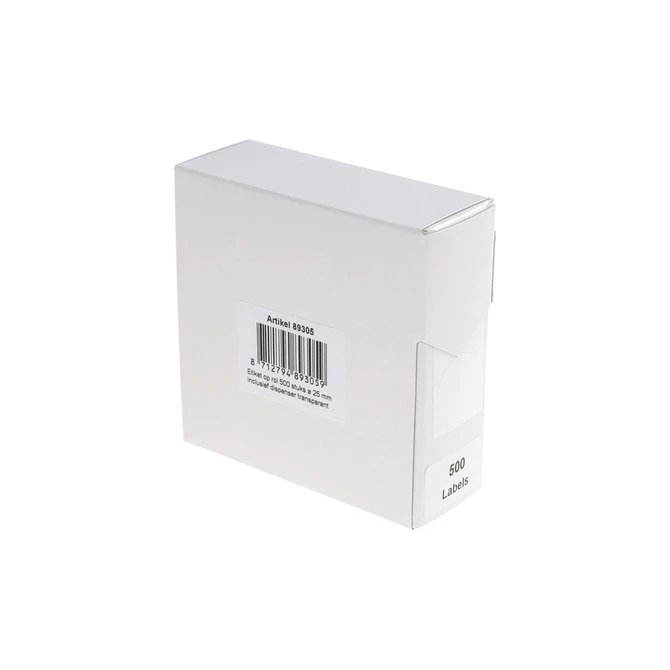 Etiket Rillprint 25mm 500st op rol transparant