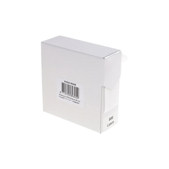 Etiket Rillprint 25mm 500st op rol transparant