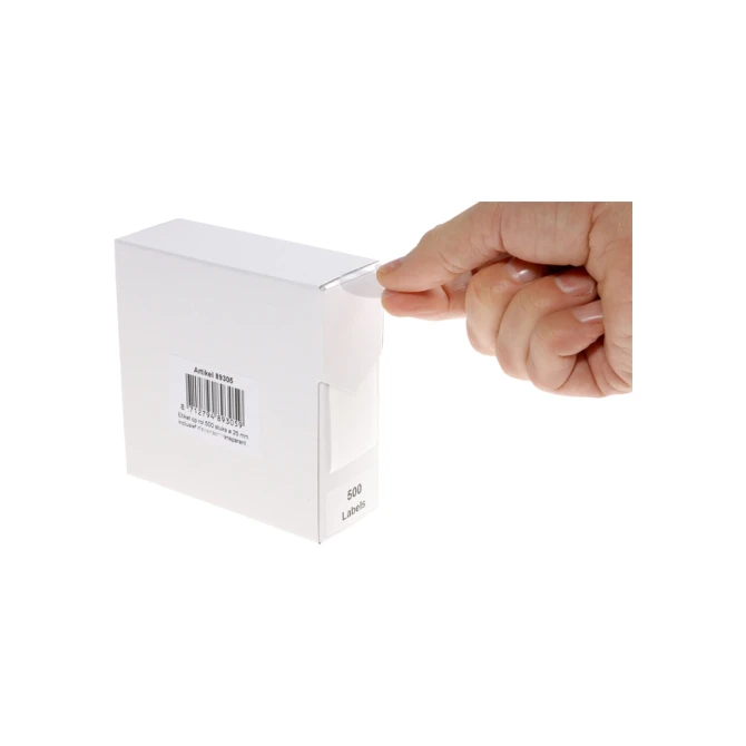 Etiket Rillprint 25mm 500st op rol transparant