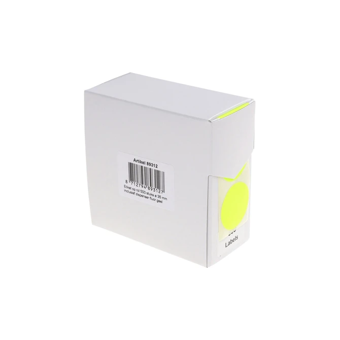 Etiket Rillprint 35mm 500st op rol fluor geel