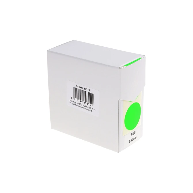 Etiket Rillprint 35mm 500st op rol fluor groen