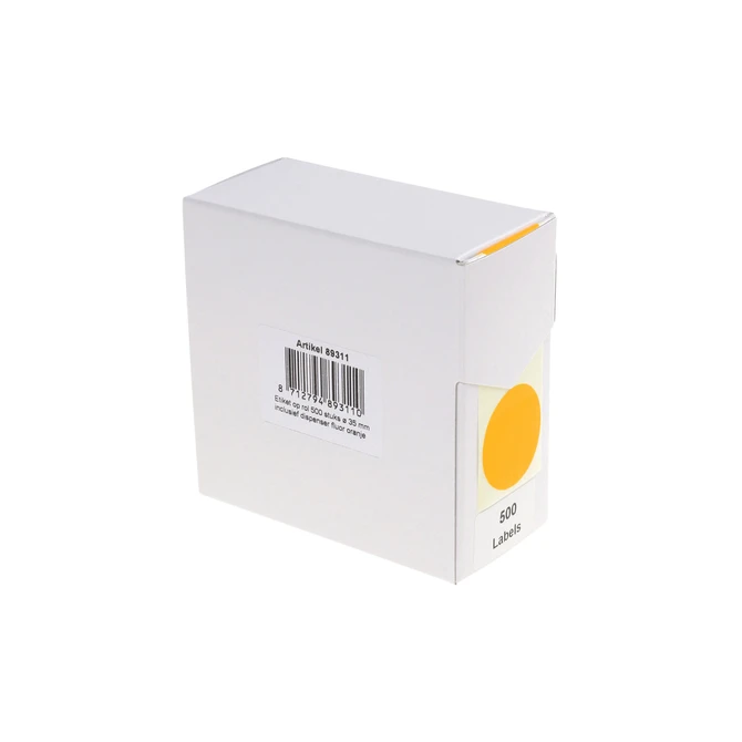 Etiket Rillprint 35mm 500st op rol fluor oranje